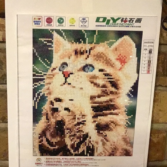 Diamond paint of a praying cat - Picture 2 of 2